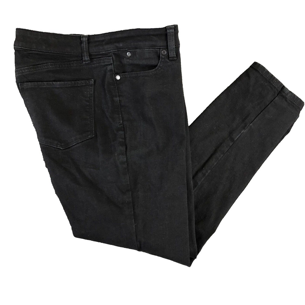 Talbots Jeans Womens 31 x 26 Black Denim Dark Wash Skinny Slim Fit Stretch ankle